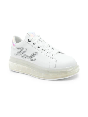 Karl Lagerfeld Skórzane trampki KAPRI KUSHION Signia Pearl Logo Lo