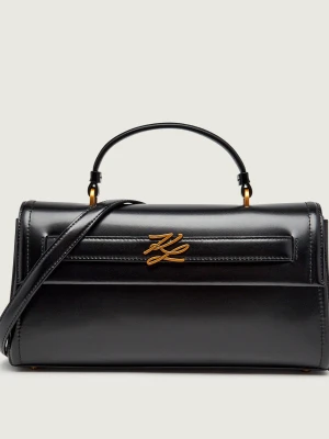 Karl Lagerfeld Skórzany kuferek K / Autograph czarny