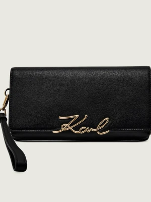 Karl Lagerfeld Skórzany portfel k / signature czarny