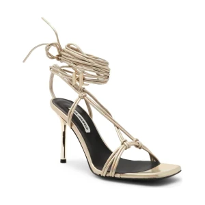 Karl Lagerfeld Skórzany sandały na szpilce GALA Shimmer Longlace