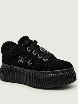Karl Lagerfeld Sneakersy KREEPER LO | shearling | zamsz