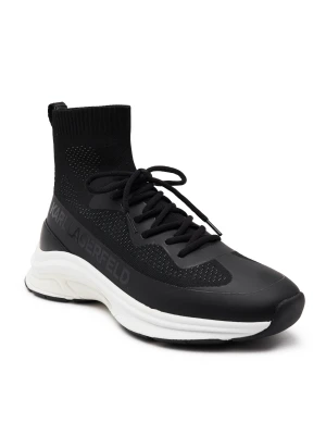 Karl Lagerfeld Sneakersy LUX FINESSE Hi Pull On Runner | z dodatkiem skóry czarny