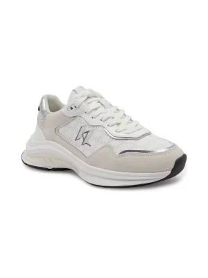 Karl Lagerfeld Sneakersy LUX FINESSE Monogram Lace Lo | z dodatkiem skóry