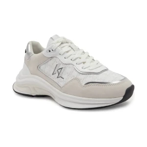Karl Lagerfeld Sneakersy LUX FINESSE Monogram Lace Lo | z dodatkiem skóry