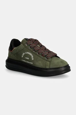 Karl Lagerfeld sneakersy nubukowe KAPRI MENS kolor zielony KL52536F