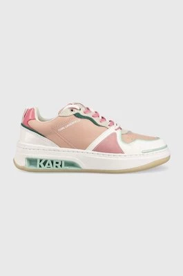 Karl Lagerfeld sneakersy skórzane ELEKTRA II Lo kolor różowy