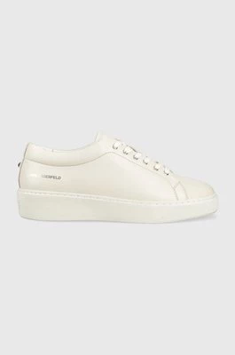 Karl Lagerfeld sneakersy skórzane FLINT kolor biały KL53320