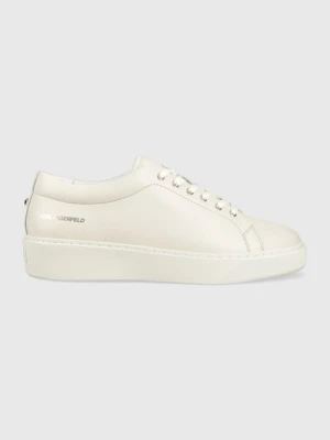 Karl Lagerfeld sneakersy skórzane FLINT kolor biały KL53320