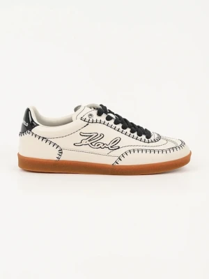 Karl Lagerfeld sneakersy skórzane KANDIDATE damskie kolor beżowy KL63810A