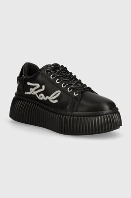 Karl Lagerfeld sneakersy skórzane KREEPER kolor czarny KL42372G