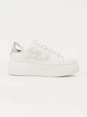 Karl Lagerfeld sneakersy skórzane KREEPER LO damskie kolor biały KL42311A