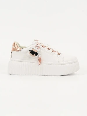 Karl Lagerfeld sneakersy skórzane KREEPER LO damskie kolor biały KL42376T