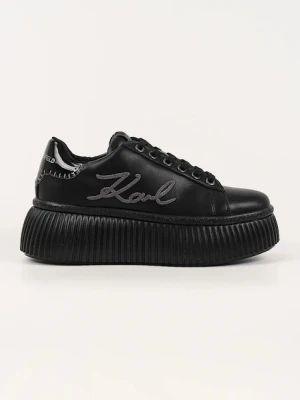 Karl Lagerfeld sneakersy skórzane KREEPER LO damskie kolor czarny KL42372C