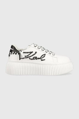 Karl Lagerfeld sneakersy skórzane KREEPER LO kolor biały KL42372