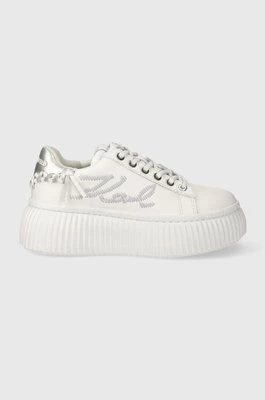 Karl Lagerfeld sneakersy skórzane KREEPER LO kolor biały KL42372A