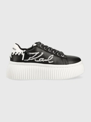 Karl Lagerfeld sneakersy skórzane KREEPER LO kolor czarny KL42372