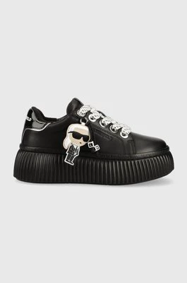 Karl Lagerfeld sneakersy skórzane KREEPER LO kolor czarny KL42376N