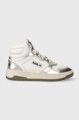 Karl Lagerfeld sneakersy skórzane KREW KC kolor srebrny KL63050
