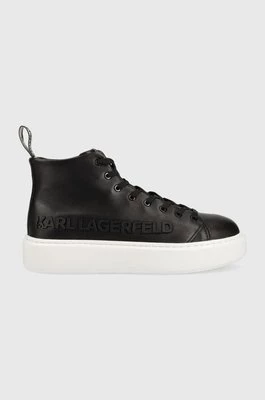 Karl Lagerfeld sneakersy skórzane MAXI KUP KL62255A kolor czarny