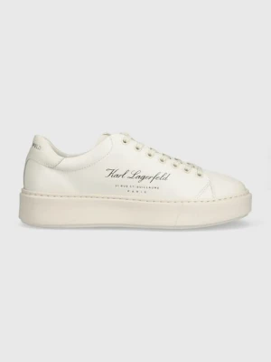 Karl Lagerfeld sneakersy skórzane MAXI KUP kolor beżowy KL52223