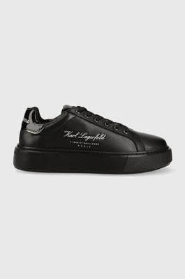 Karl Lagerfeld sneakersy skórzane MAXI KUP kolor czarny KL62223F