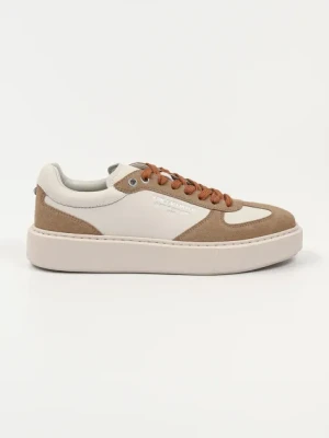Karl Lagerfeld sneakersy skórzane MAXI KUP RSG męskie kolor beżowy KL52235