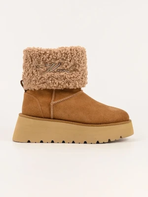 Karl Lagerfeld śniegowce SKYLAR kolor brązowy KL48653