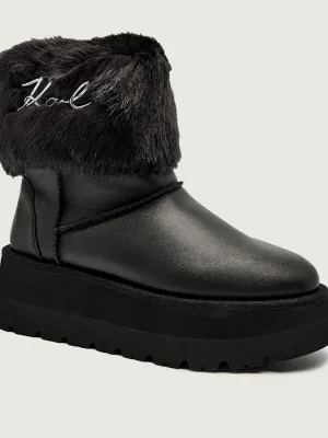 Karl Lagerfeld Śniegowce SKYLAR | skóra | shearling