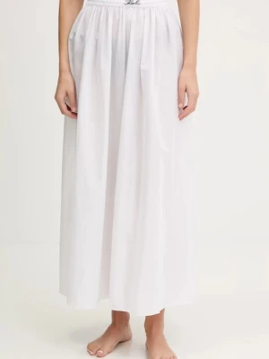 Karl Lagerfeld spódnica bawełniana kolor biały maxi rozkloszowana A2W46043