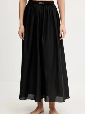 Karl Lagerfeld spódnica bawełniana kolor czarny maxi rozkloszowana A2W46043