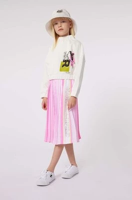 Karl Lagerfeld spódnica dziecięca kolor różowy midi rozkloszowana
