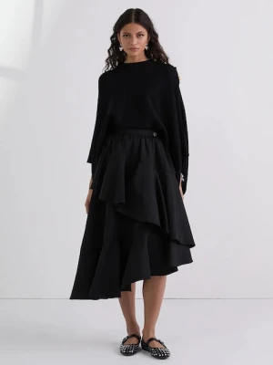 Karl Lagerfeld spódnica kolor czarny midi rozkloszowana A3W12015