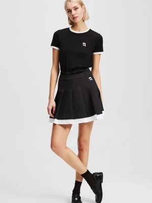 Karl Lagerfeld spódnica kolor czarny mini rozkloszowana A3W12021