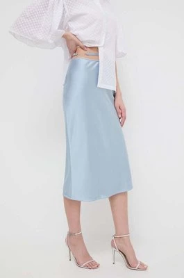 Karl Lagerfeld spódnica kolor niebieski midi prosta