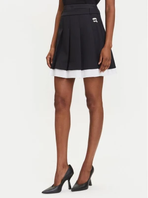 KARL LAGERFELD Spódnica mini A3W12021 Czarny Regular Fit