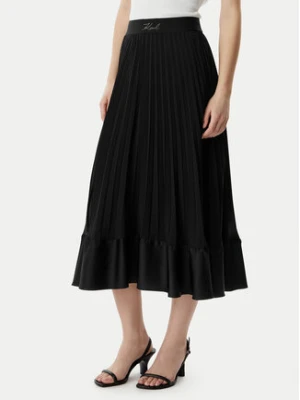 KARL LAGERFELD Spódnica plisowana B2W12003 Czarny Regular Fit