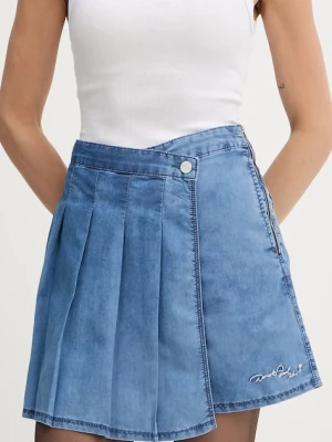 Karl Lagerfeld spódnicospodnie jeansowe KL X DISNEY damska kolor niebieski z aplikacją high waist A3W12002