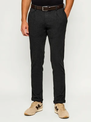 Karl Lagerfeld Spodnie Charly | Tapered fit | mid waist grafitowy