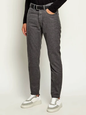 Karl Lagerfeld Spodnie chino Jim | z dodatkiem wełny | Tapered fit | mid waist szary