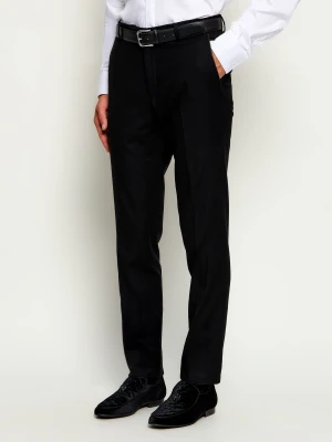 Karl Lagerfeld Spodnie chino | Tapered fit | z dodatkiem wełny czarny