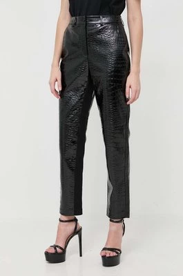 Karl Lagerfeld spodnie damskie kolor czarny proste high waist