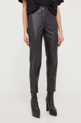 Karl Lagerfeld spodnie damskie kolor czarny proste high waist