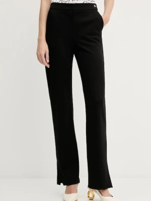 Karl Lagerfeld spodnie damskie kolor czarny proste high waist A3W10095
