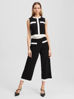 Karl Lagerfeld spodnie damskie kolor czarny proste high waist A3W10103