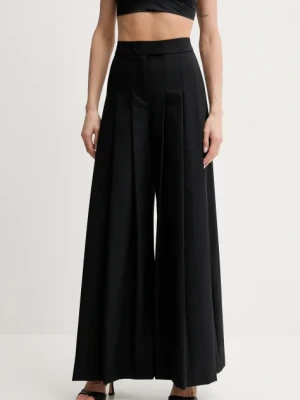 Karl Lagerfeld spodnie damskie kolor czarny szerokie medium waist A2W10106