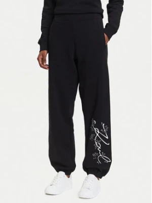 KARL LAGERFELD Spodnie dresowe A3W10009 Czarny Relaxed Fit