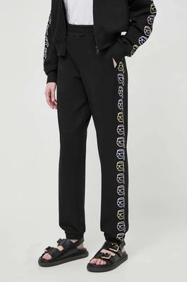 Karl Lagerfeld spodnie dresowe bawełniane kolor czarny z nadrukiem