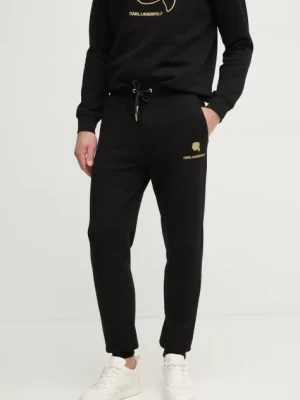 Karl Lagerfeld spodnie dresowe kolor czarny gładkie 705461.551900