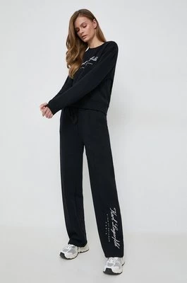 Karl Lagerfeld spodnie dresowe kolor czarny z nadrukiem