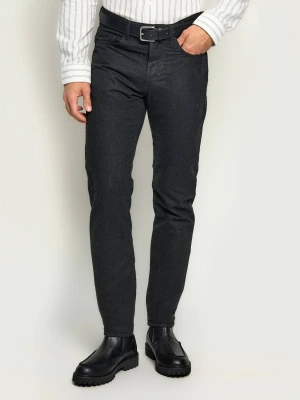 Karl Lagerfeld Spodnie Jim | z dodatkiem wełny | Tapered fit | mid waist grafitowy